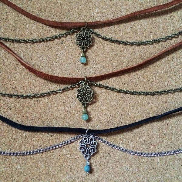 variety of suede chokers & charms, product image