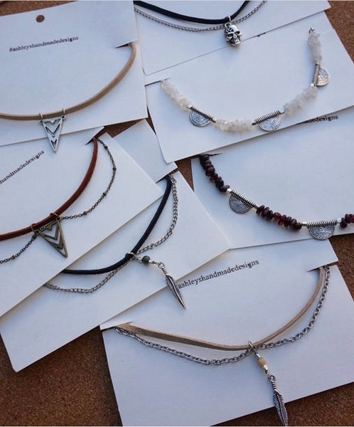 variety of suede chokers & charms, product image