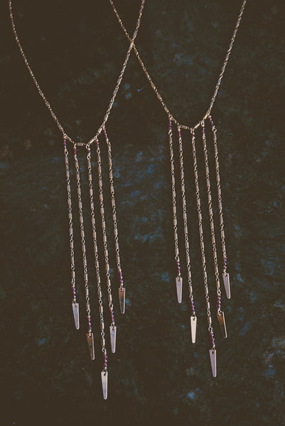 gold, cascading, statement necklace, product image