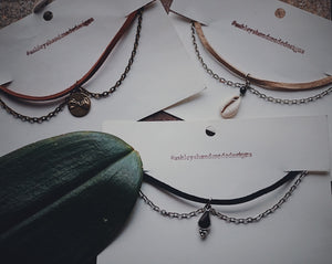 variety of suede chokers & charms, product image