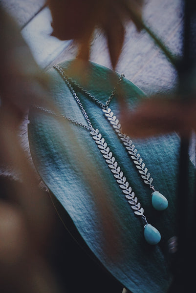chevron amazonite drop necklaces, product image