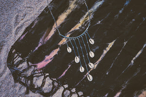 cascading cowrie shell necklace, product image